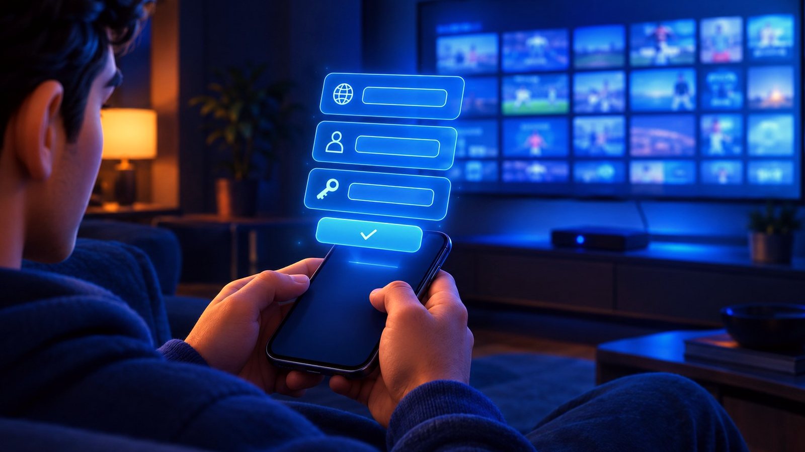 Entering Xtream Codes server URL, username and password into an IPTV player on Android
