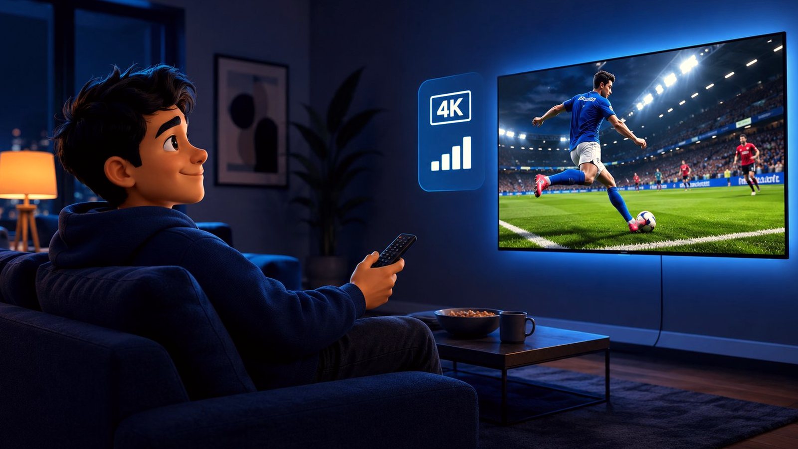 Watching live sport in 4K on a smart TV running an IPTV player with no extra box attached